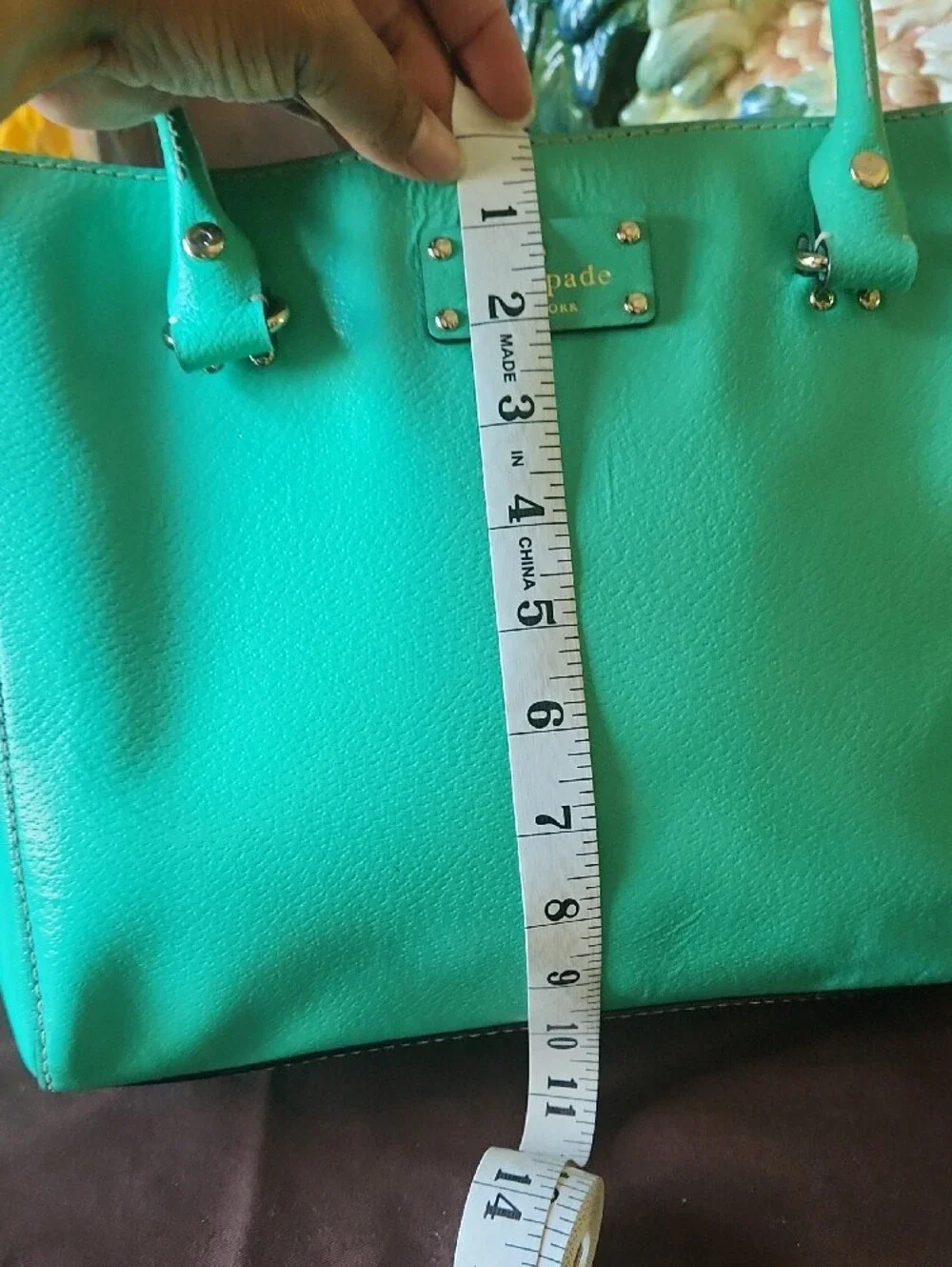 kate spade Teal Green Leather Top-Handle Tote
